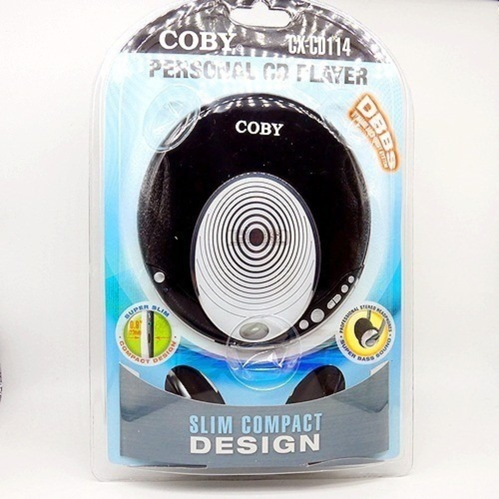 COBY CX-CD114 Personal CD Player Slim Compact Design w/ Headphones NEW SEALED